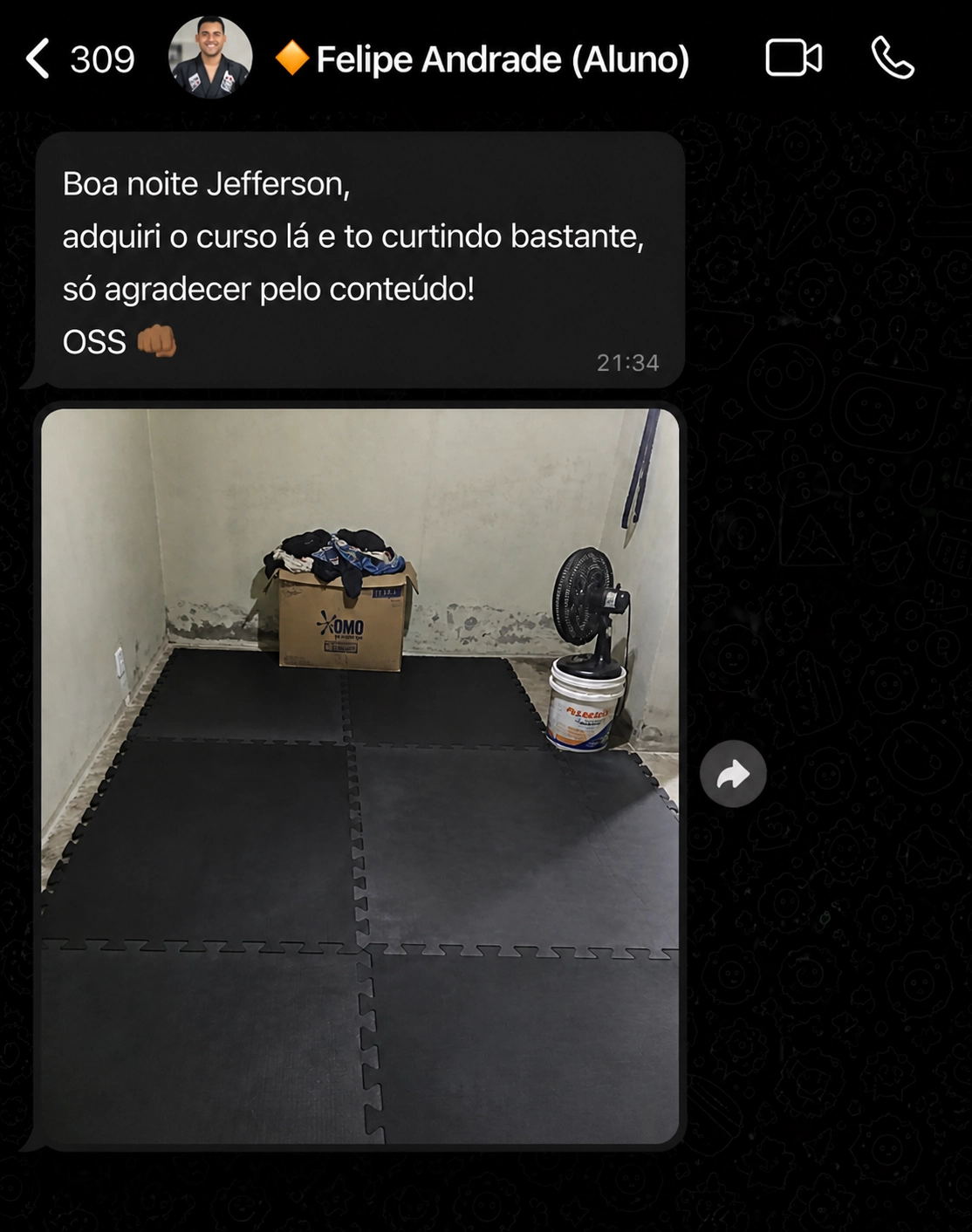 Depoimento Felipe Andrade — curtindo bastante o curso, agradecido pelo conteudo